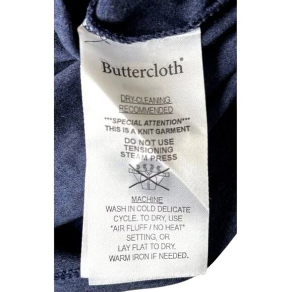 Buttercloth Long Sleeve T Shirt Mens XL Stretch Soft Pocket Navy Tee Shirt - Picture 3 of 6